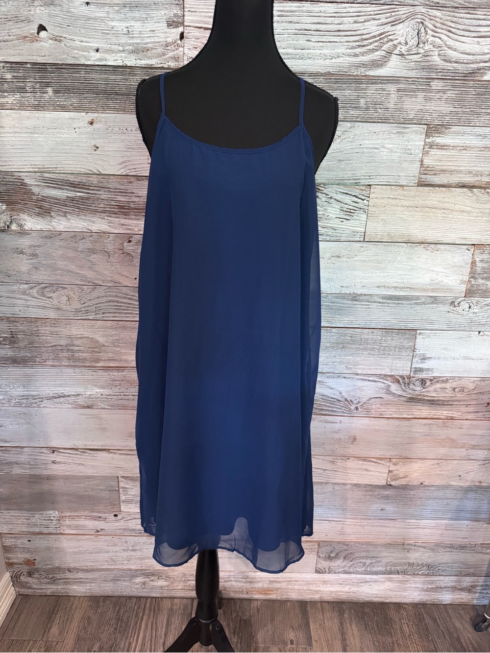NWT Charming Charlie Navy Spaghetti Strap Midi Slip Dress